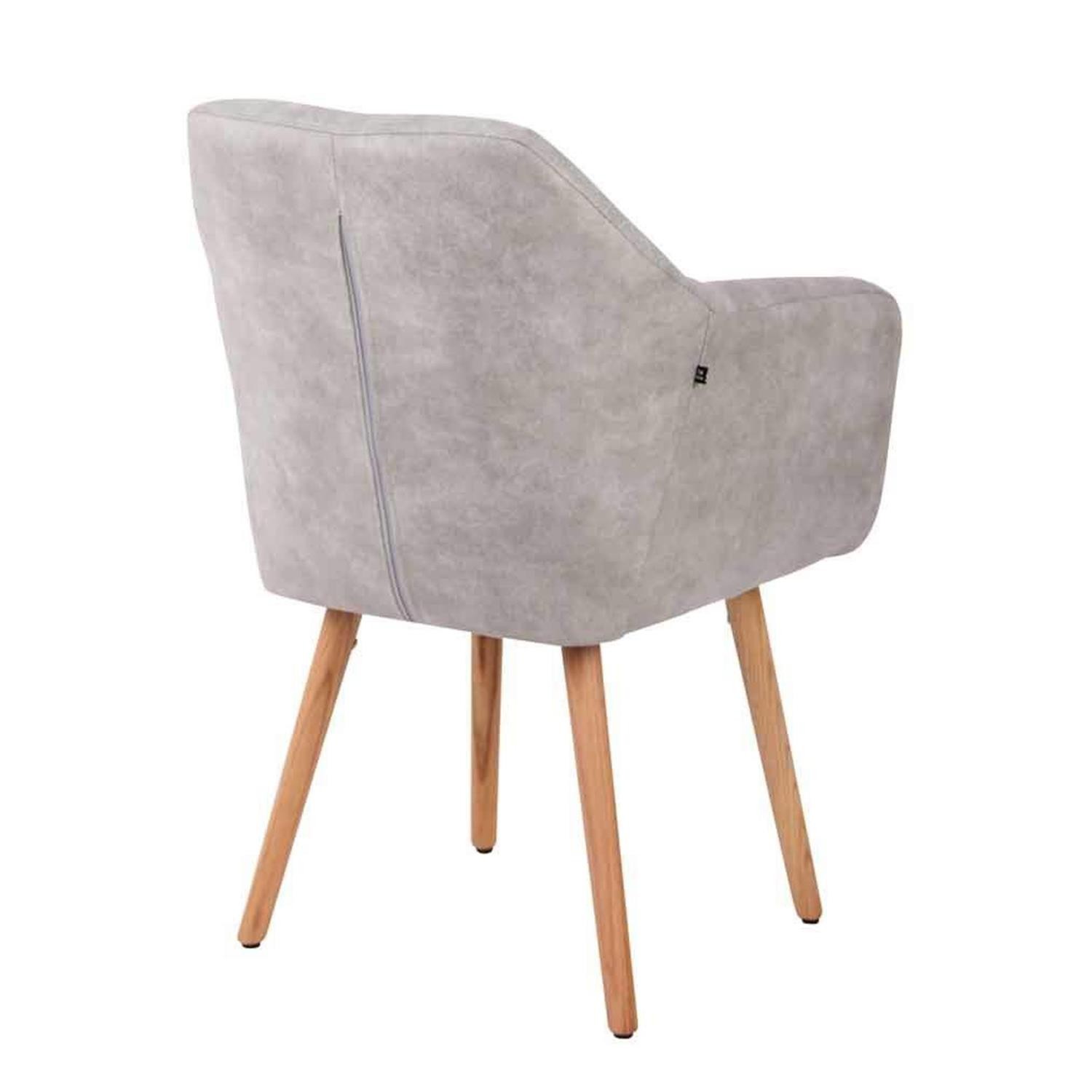 Silla de Confidente ALBERT, Exclusivo Diseño, Estructura en Madera Haya, Piel Marrón Camel