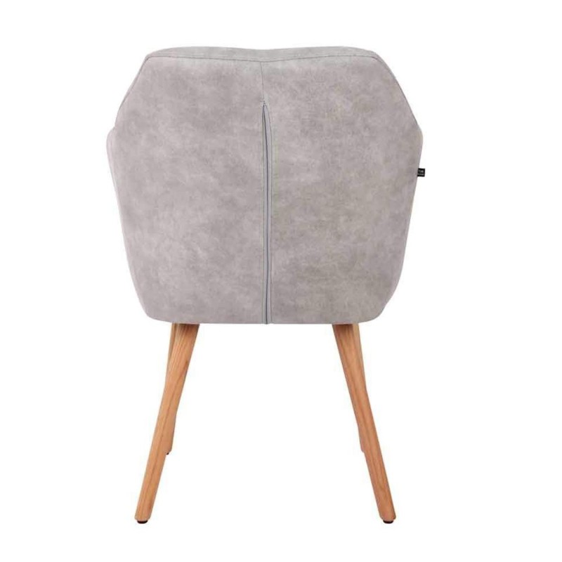 Silla de Confidente ALBERT, Madera Haya y Piel Marrón Camel