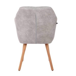 Silla de Confidente ALBERT, Madera Haya y Piel Marrón Camel