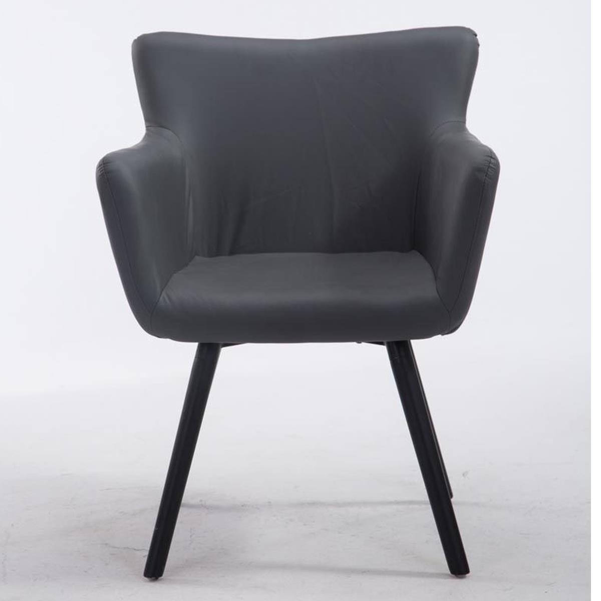 Silla de Confidente NIAGARA, Patas Negras, en Piel color Blanco