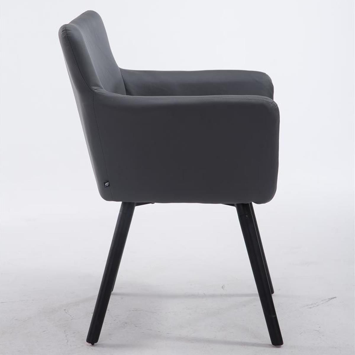 Silla de Confidente NIAGARA, Patas Negras, en Piel color Blanco