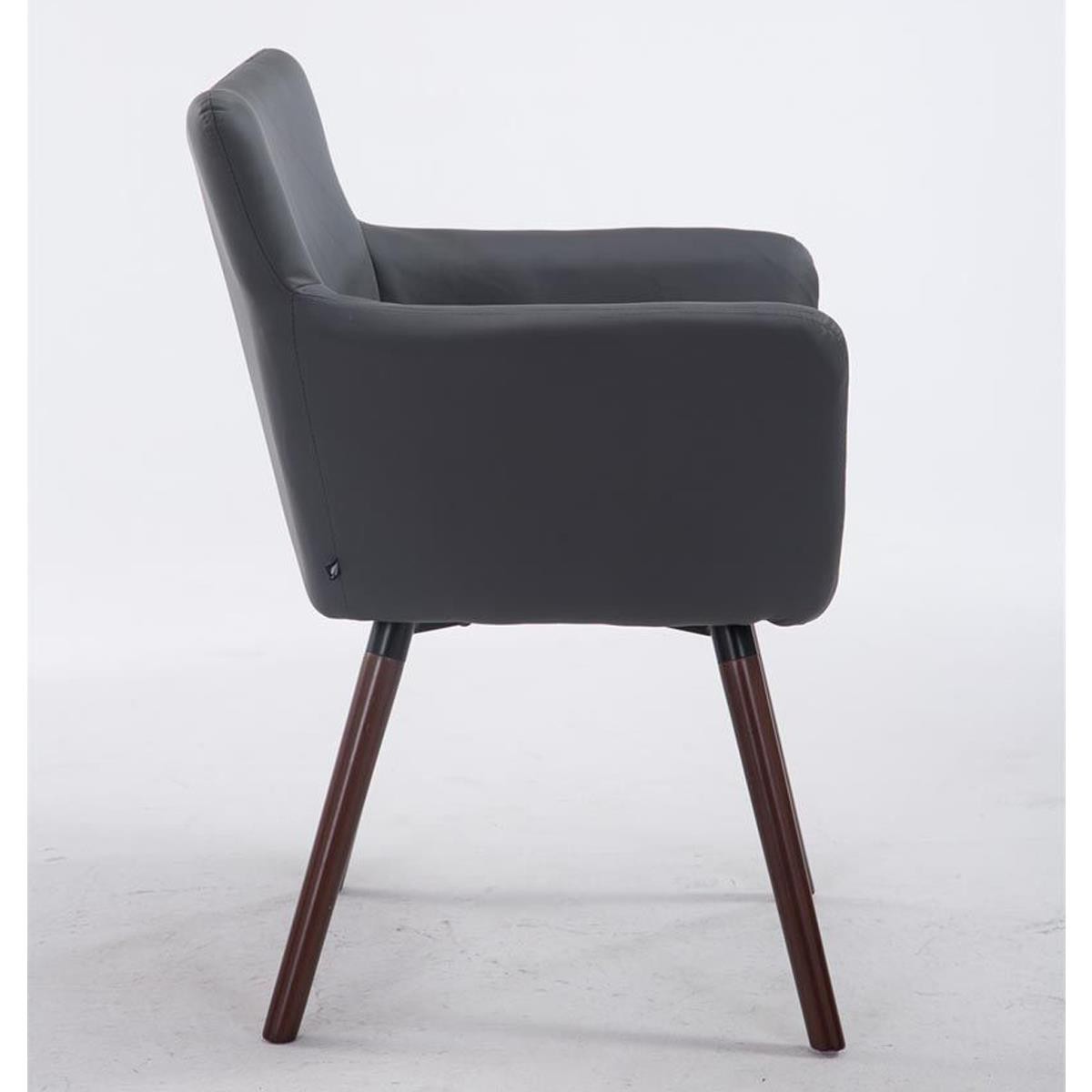 Silla de Confidente NIAGARA, Patas Nogal, en Piel color Blanco