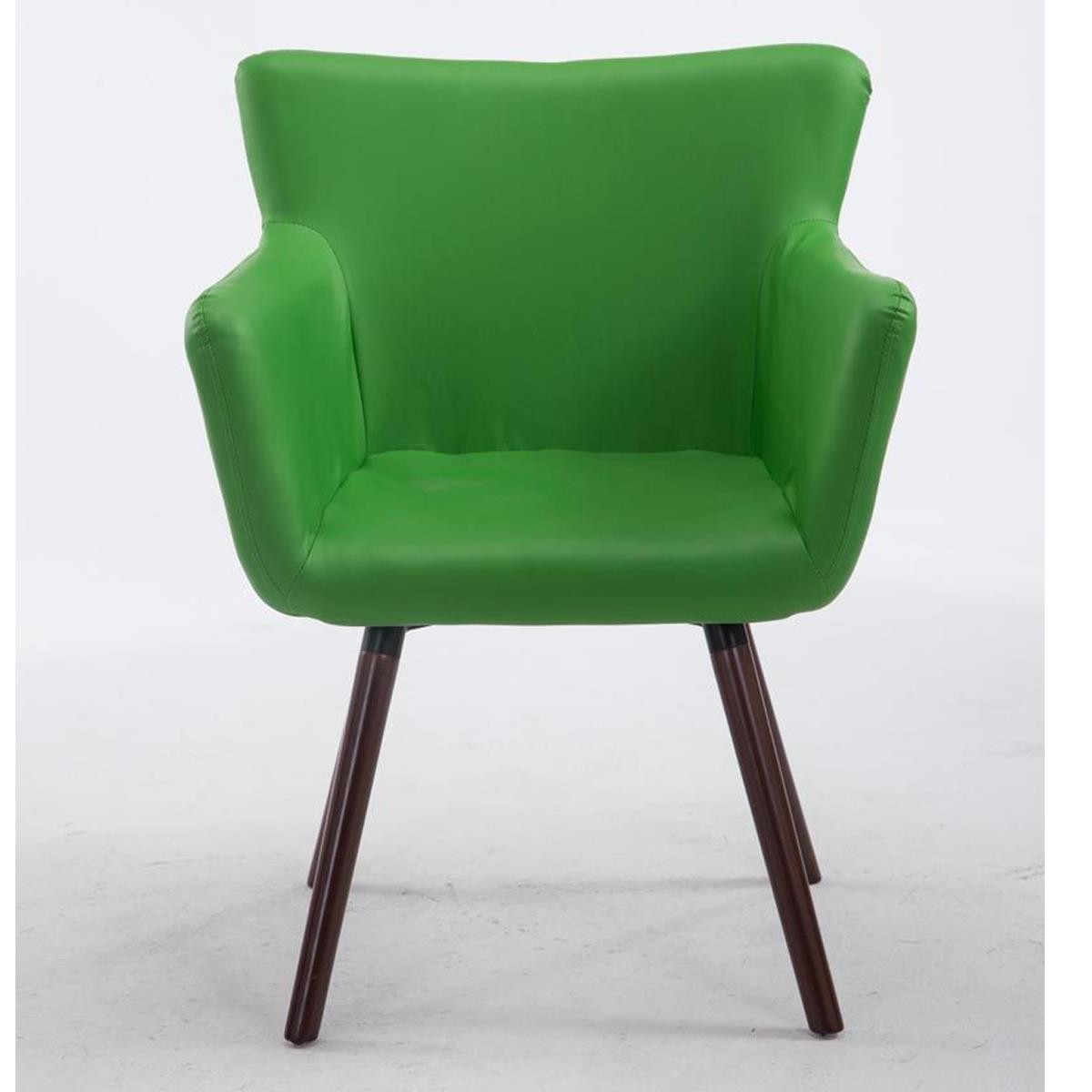 Silla de Confidente NIAGARA, Patas Nogal, en Piel color Blanco