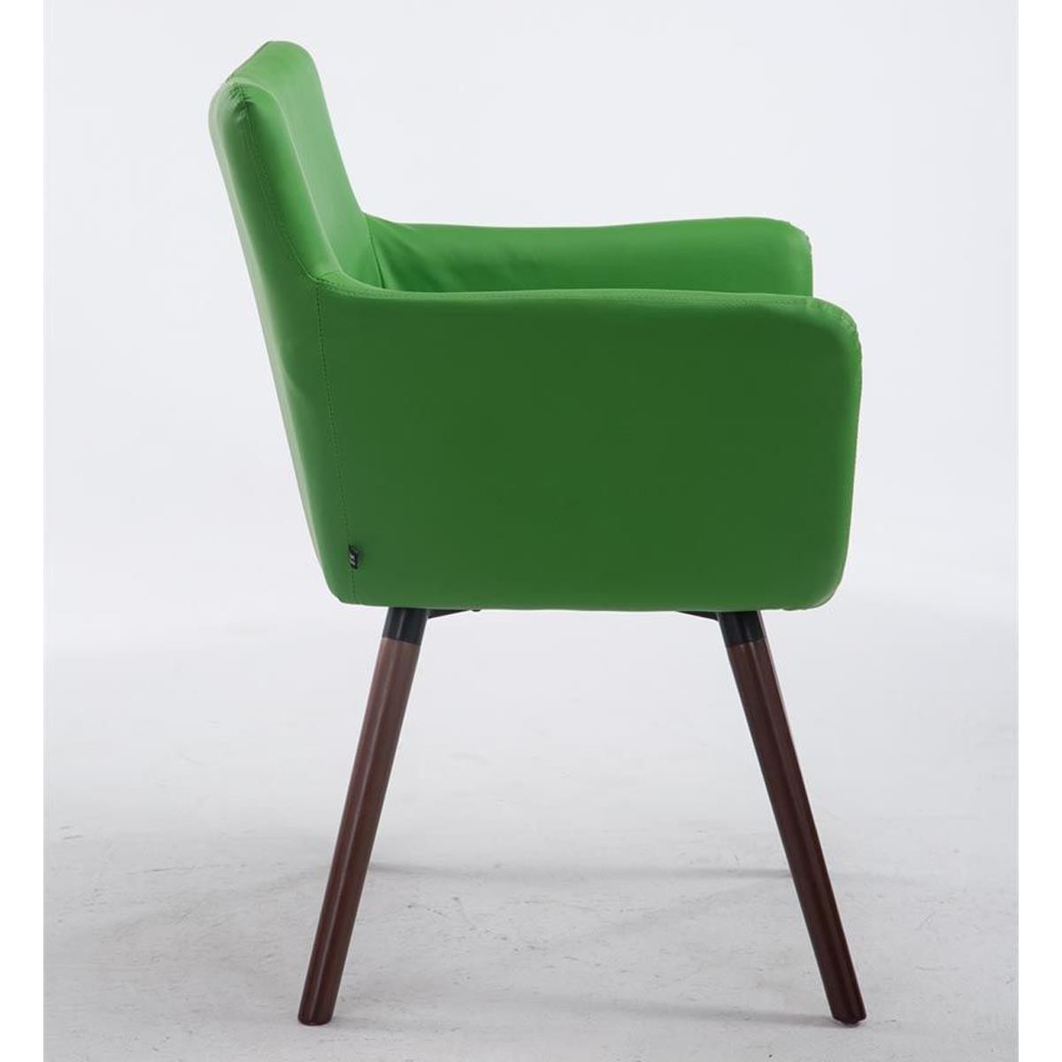 Silla de Confidente NIAGARA, Patas Nogal, en Piel color Blanco