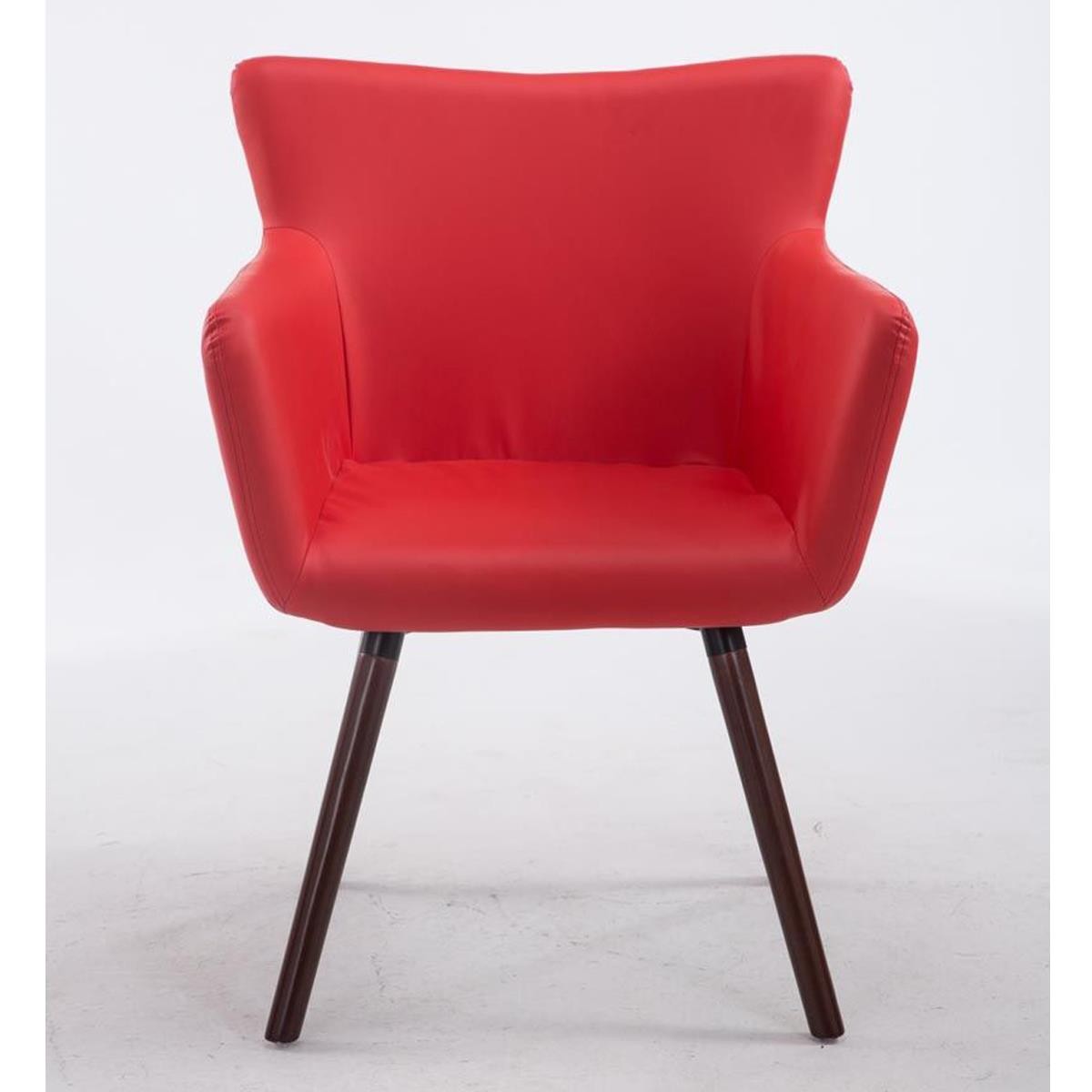 Silla de Confidente NIAGARA, Patas Nogal, en Piel color Blanco