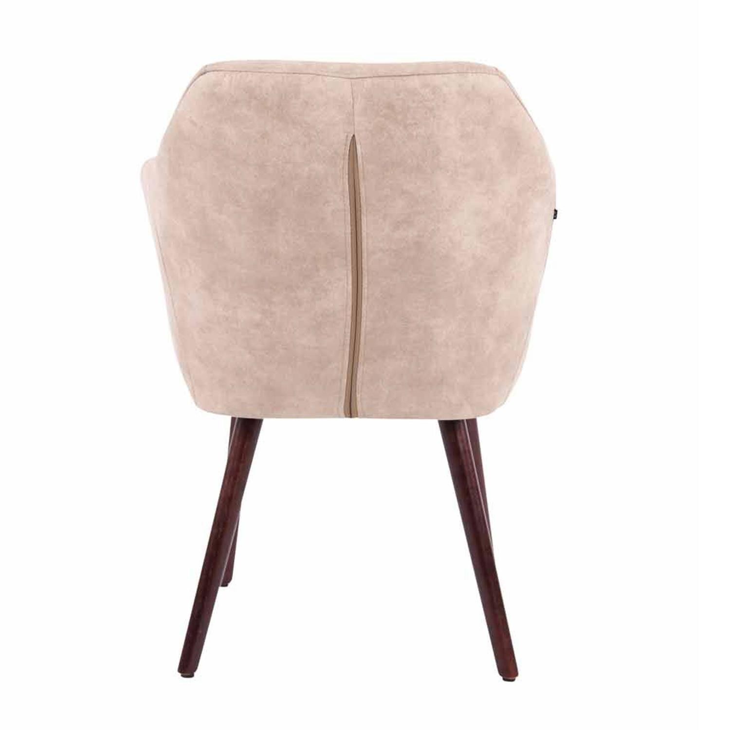 Silla de Confidente ALBERT, Exclusivo Diseño, Estructura en Madera Nogal, Piel Marrón Camel