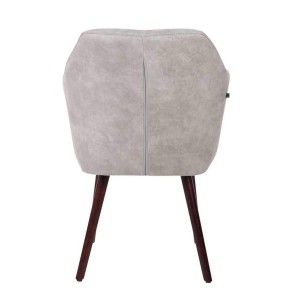 Silla de Confidente ALBERT, Madera Nogal y Piel Marrón Camel