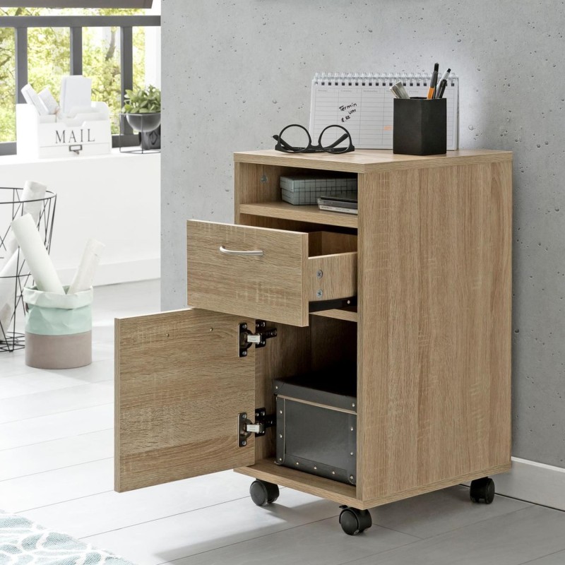 Archivador con Ruedas LEXI en Madera Color Roble