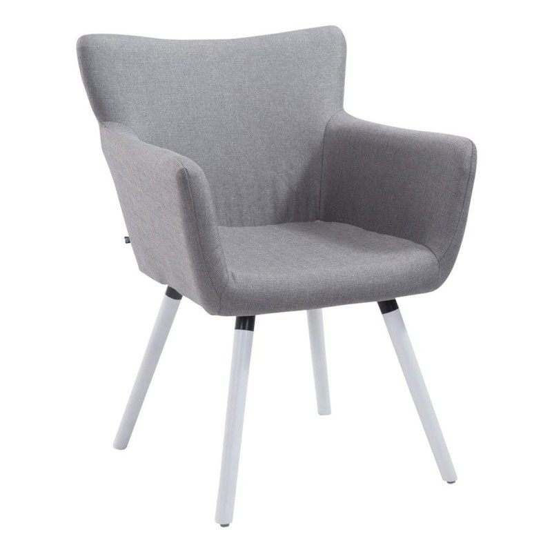 Silla de Confidente NIAGARA TELA, Patas Blancas, Negro