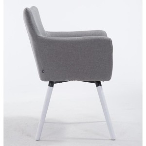 Silla de Confidente NIAGARA TELA, Patas Blancas, Negro