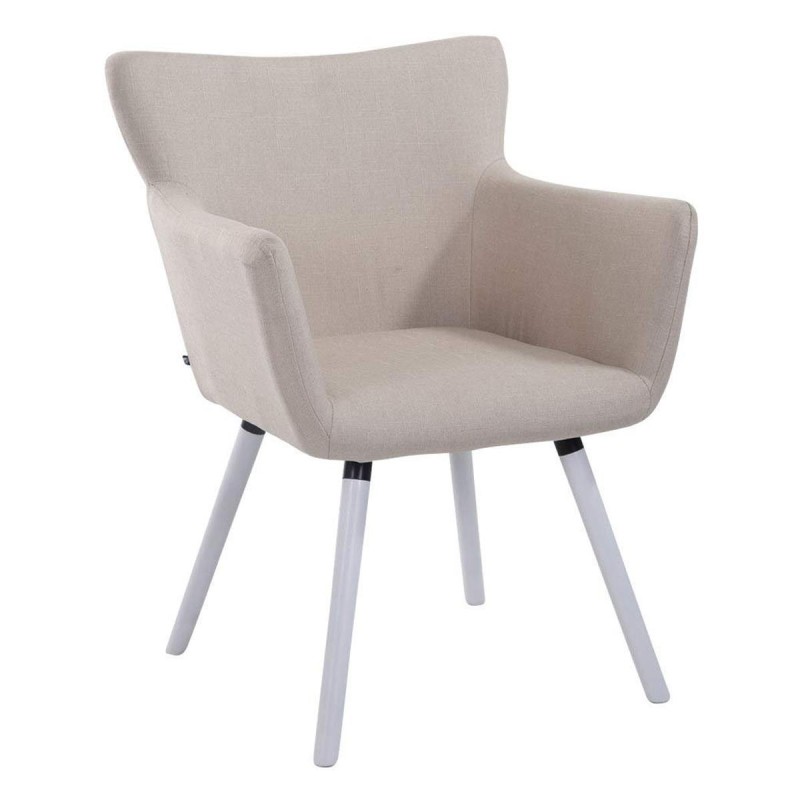 Silla de Confidente NIAGARA TELA, Patas Blancas, Negro