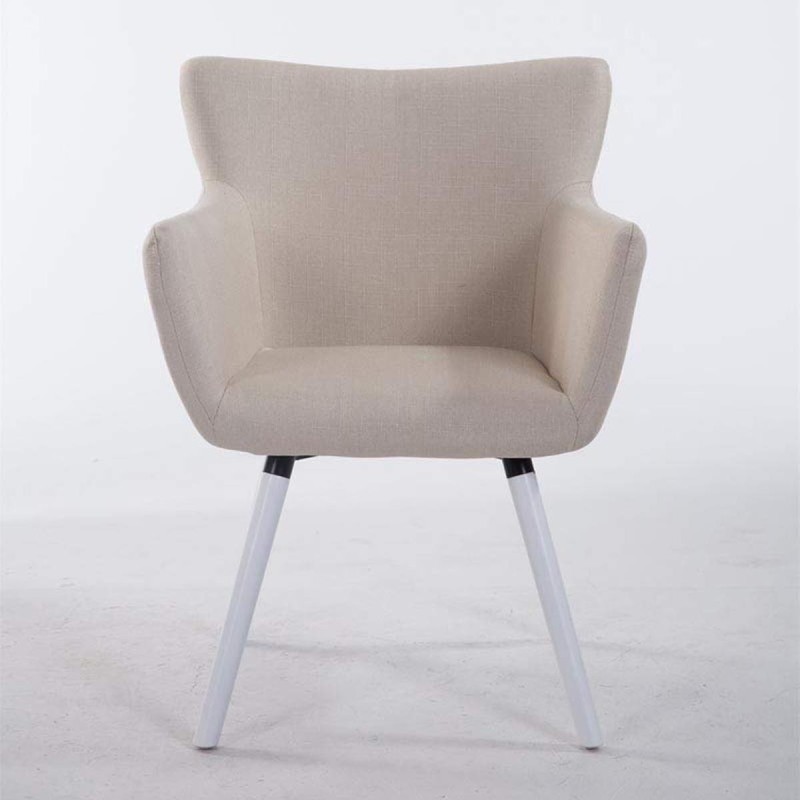 Silla de Confidente NIAGARA TELA, Patas Blancas, Negro