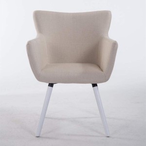 Silla de Confidente NIAGARA TELA, Patas Blancas, Negro