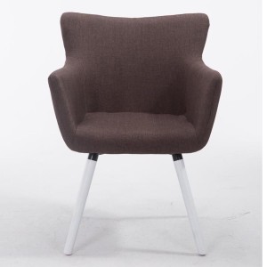 Silla de Confidente NIAGARA TELA, Patas Blancas, Negro