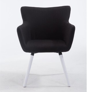 Silla de Confidente NIAGARA TELA, Patas Blancas, Negro 2