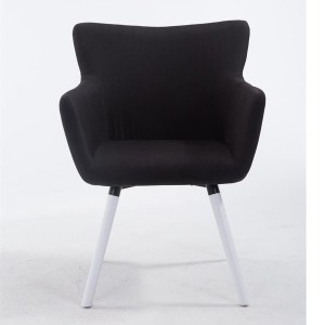 Silla de Confidente NIAGARA TELA, Patas Blancas, Negro