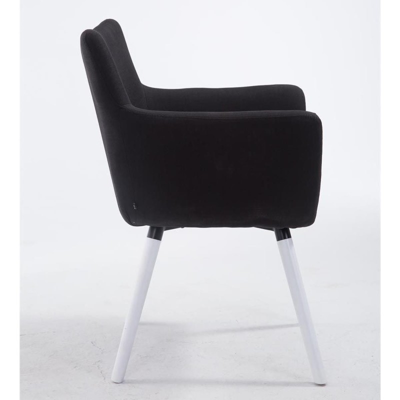 Silla de Confidente NIAGARA TELA, Patas Blancas, Negro