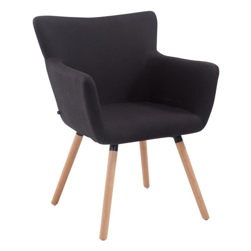 Silla de Confidente NIAGARA TELA, Patas Claras, Negro