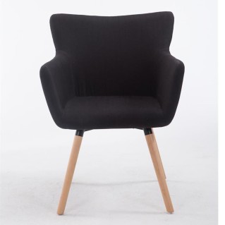 Silla de Confidente NIAGARA TELA, Patas Claras, Negro 2