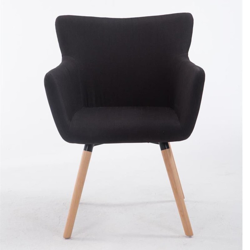 Silla de Confidente NIAGARA TELA, Patas Claras, Negro