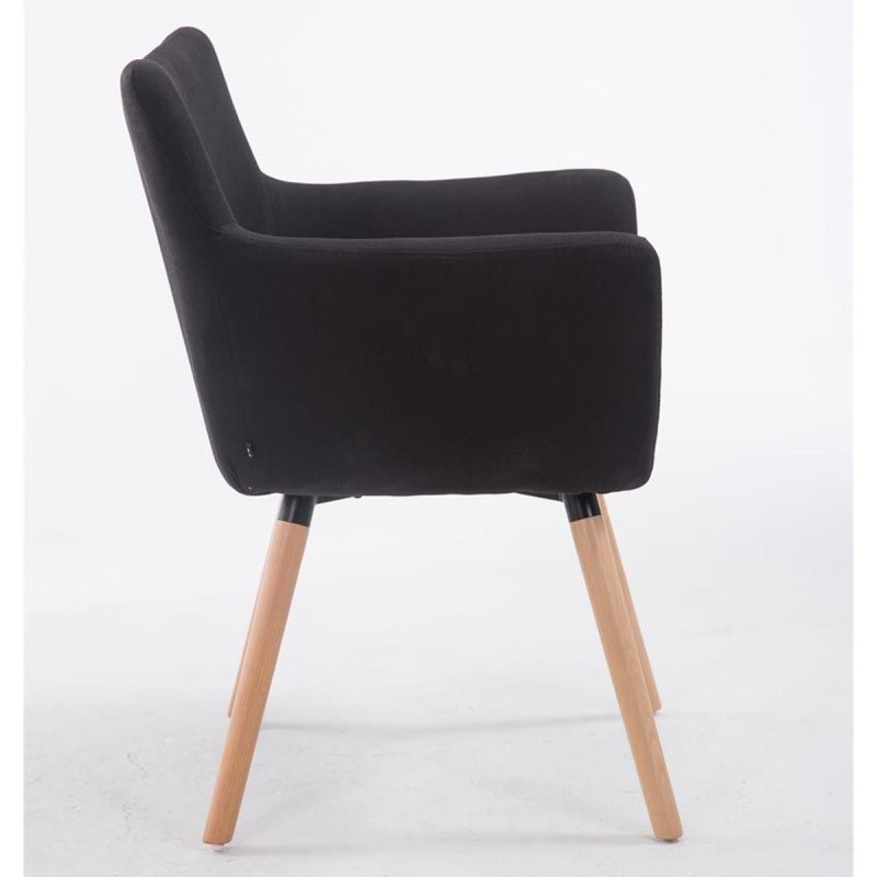 Silla de Confidente NIAGARA TELA, Patas Claras, Negro