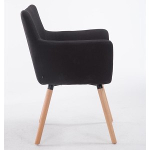Silla de Confidente NIAGARA TELA, Patas Claras, Negro