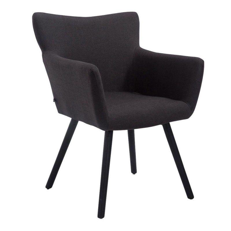 Silla de Confidente NIAGARA TELA, Patas Negras, Negro
