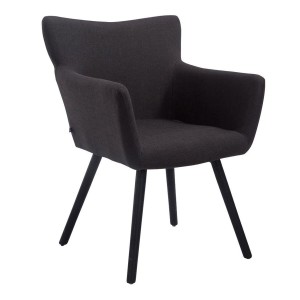Silla de Confidente NIAGARA TELA, Patas Negras, Negro