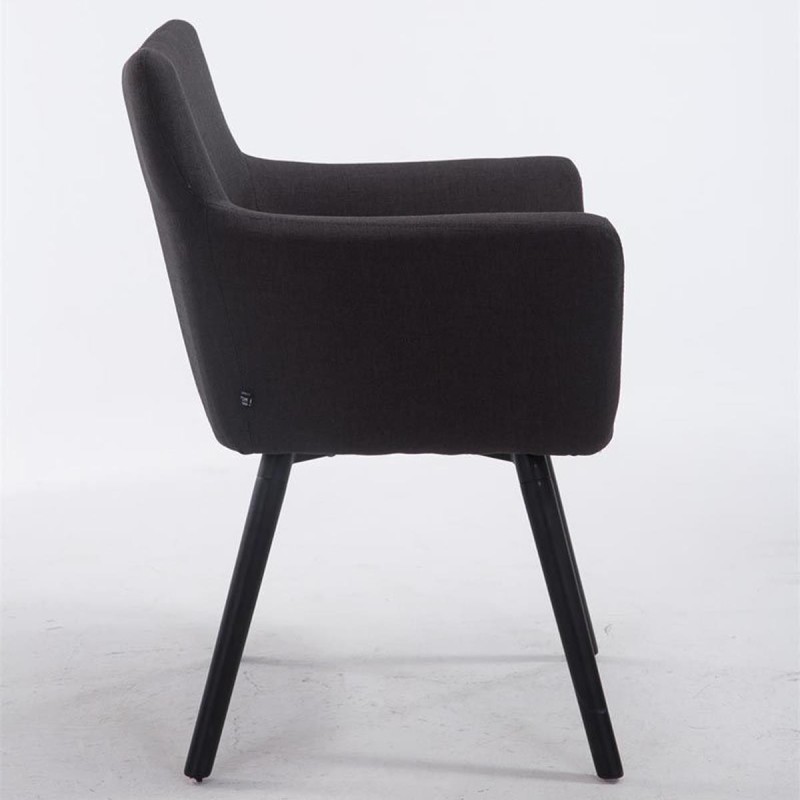 Silla de Confidente NIAGARA TELA, Patas Negras, Negro