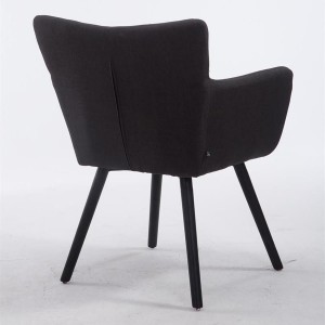 Silla de Confidente NIAGARA TELA, Patas Negras, Negro