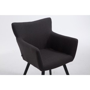 Silla de Confidente NIAGARA TELA, Patas Negras, Negro