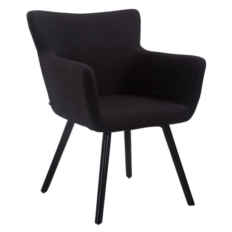 Silla de Confidente NIAGARA TELA, Patas Negras, Negro