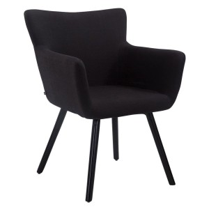 Silla de Confidente NIAGARA TELA, Patas Negras, Negro