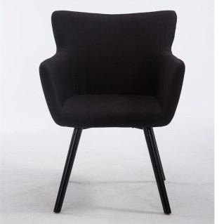 Silla de Confidente NIAGARA TELA, Patas Negras, Negro 2