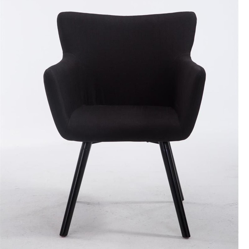 Silla de Confidente NIAGARA TELA, Patas Negras, Negro