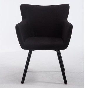 Silla de Confidente NIAGARA TELA, Patas Negras, Negro
