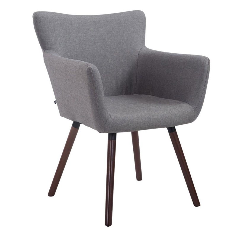 Silla de Confidente NIAGARA TELA, Patas Nogal, Negro