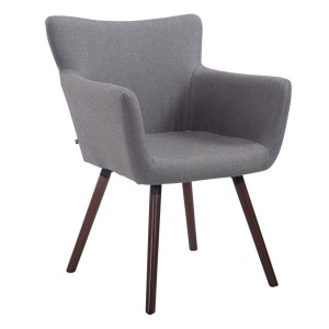 Silla de Confidente NIAGARA TELA, Patas Nogal, Negro