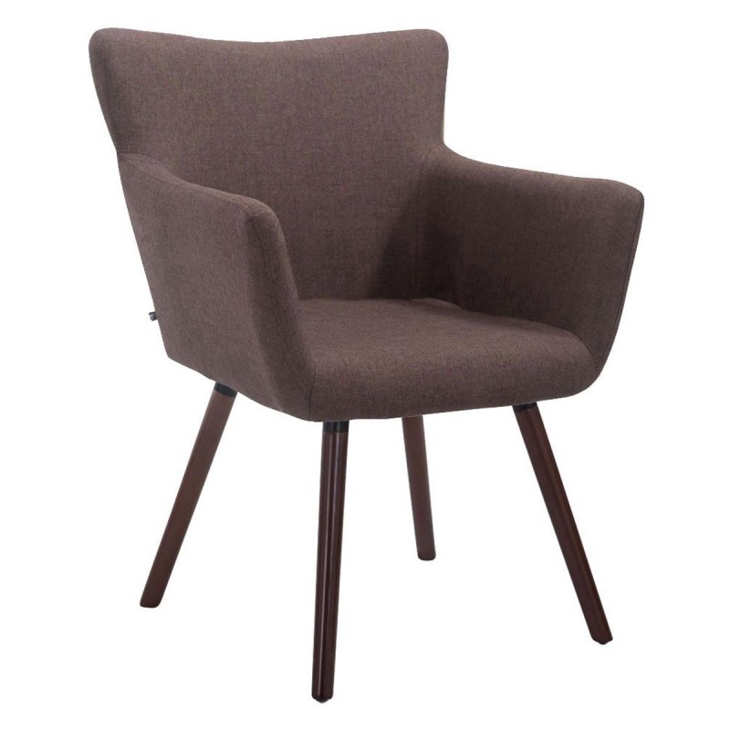 Silla de Confidente NIAGARA TELA, Patas Nogal, Negro
