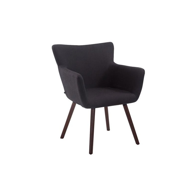 Silla de Confidente NIAGARA TELA, Patas Nogal, Negro