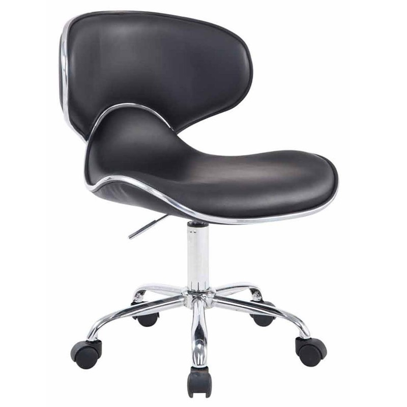 Silla de Oficina CARLOS, En Piel, Color Negro