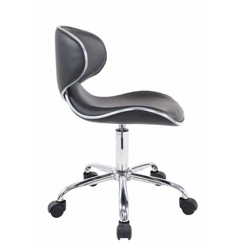 Silla de Oficina CARLOS, En Piel, Color Negro