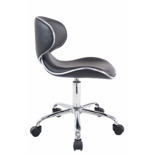 Silla de Oficina CARLOS, En Piel, Color Negro