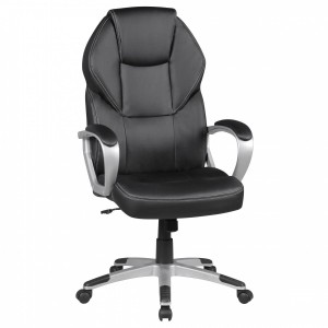 Sillón de oficina TERRY en Piel color Negro