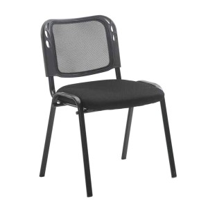 Silla de confidente MAIKEL, Apilable, Color Negro