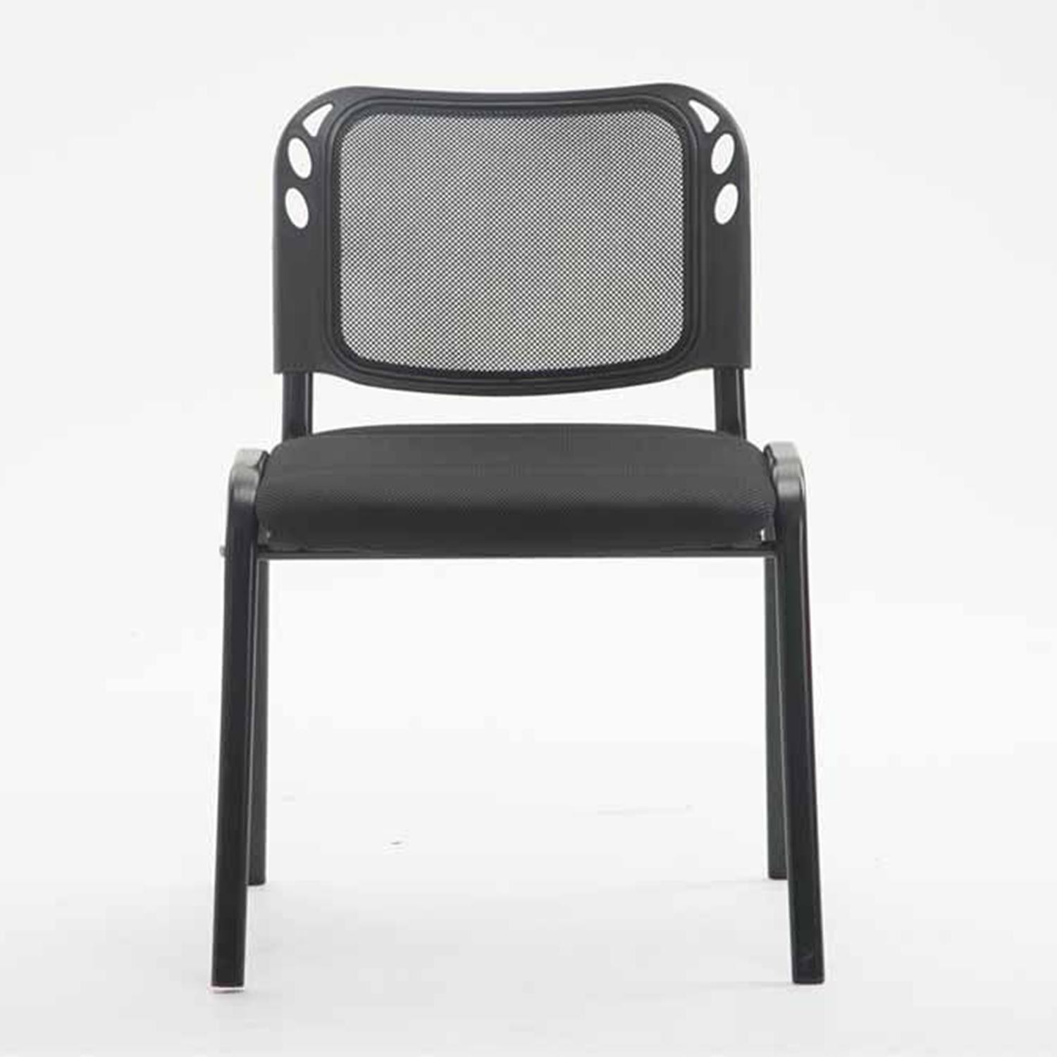 Silla de Confidente MAIKEL, Apilable, Estructura Metálica, En Tela y Malla Color Negro