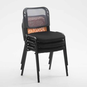 Silla de confidente MAIKEL, Apilable, Color Negro