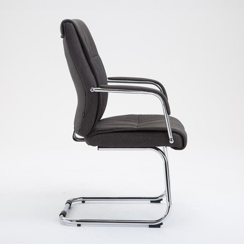 Silla de Confidente HIBERT TELA, estructura metálica, gran acolchado en crema