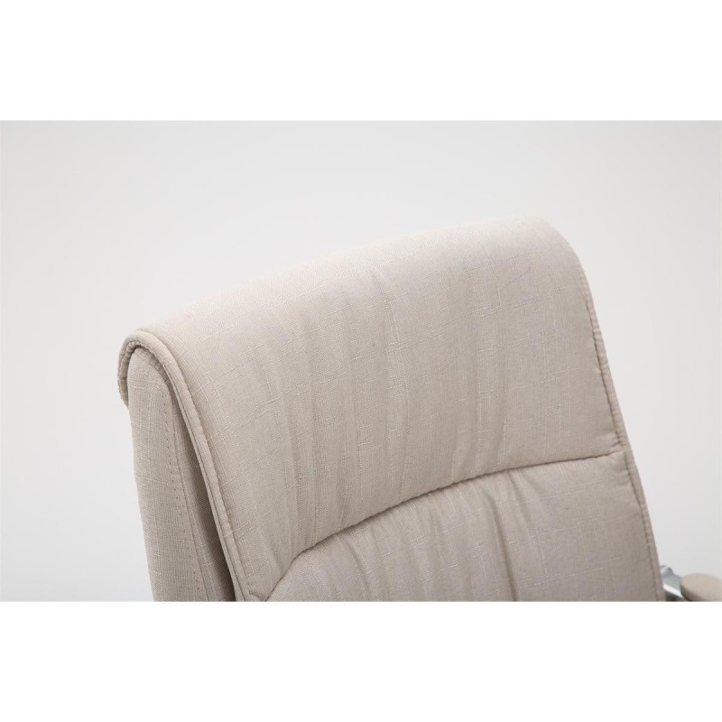 Silla de Confidente HIBERT TELA, estructura metálica, gran acolchado en crema