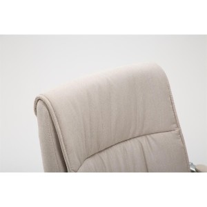Silla de Confidente HIBERT TELA, estructura metálica, gran acolchado en crema